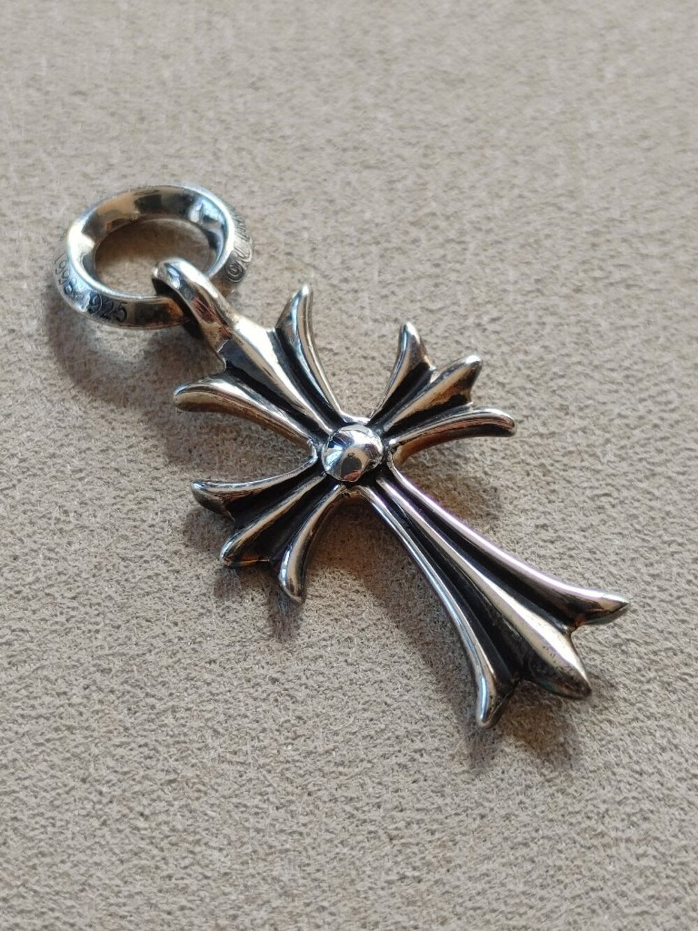 Chrome Hearts Cross Tiny CH Pendant 925 Sterling Silver 3.2gr *Authentic* ✅